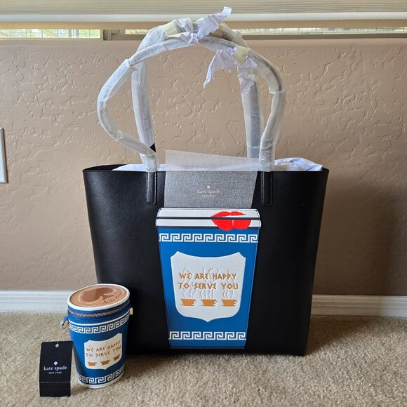 NWT Kate Spade Coffee Break NY Leather Tote New York - Picture 4 of 9